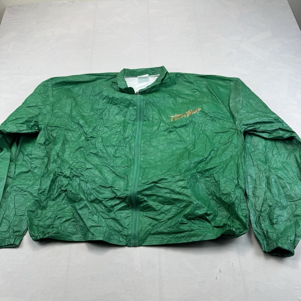 Vintage 1992 Salem FreshWrapTyvek Windbreaker Jacket Green XL 90s Streetwear